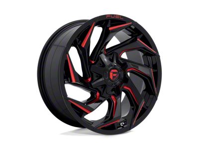 Fuel Wheels Reaction Gloss Black Milled with Red Tint 8-Lug Wheel; 20x9; 20mm Offset (01-06 Silverado 3500 HD SRW)