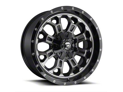 Fuel Wheels Crush Matte Black Machined 5-Lug Wheel; 20x10; -18mm Offset (02-08 RAM 1500, Excluding Mega Cab)