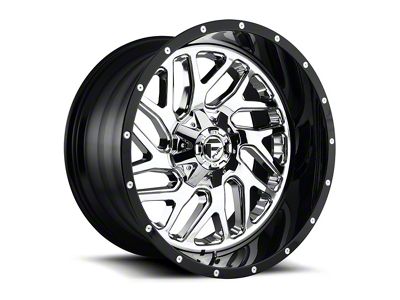 Fuel Wheels Triton Chrome with Gloss Black Lip 5-Lug Wheel; 20x10; -19mm Offset (02-08 RAM 1500, Excluding Mega Cab)