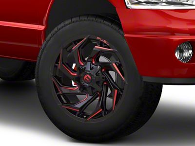 Fuel Wheels Reaction Gloss Black Milled with Red Tint 8-Lug Wheel; 20x9; 20mm Offset (03-09 RAM 2500)