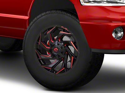 Fuel Wheels Reaction Gloss Black Milled with Red Tint 8-Lug Wheel; 18x9; -12mm Offset (03-09 RAM 2500)