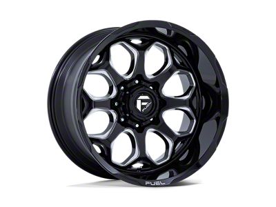 Fuel Wheels Scepter Gloss Black Milled 8-Lug Wheel; 20x9; 1mm Offset (03-09 RAM 2500)