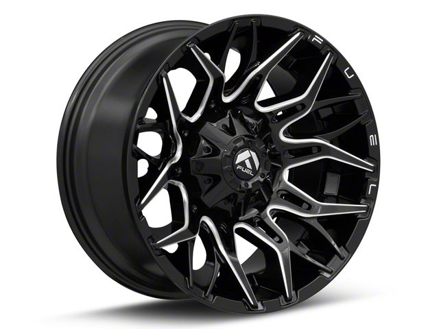 Fuel Wheels Twitch Glossy Black Milled 8-Lug Wheel; 22x10; -18mm Offset (03-09 RAM 2500)