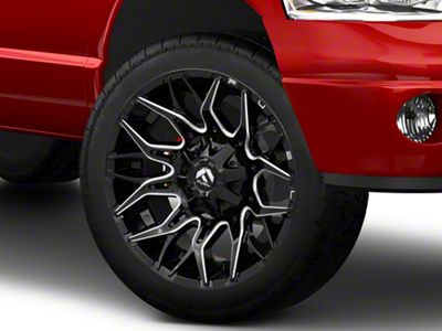 Fuel Wheels Twitch Glossy Black Milled 8-Lug Wheel; 22x12; -44mm Offset (03-09 RAM 2500)