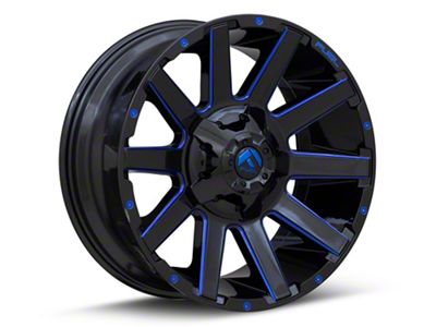 Fuel Wheels Contra Gloss Black with Blue Tint Clear 8-Lug Wheel; 20x9; 20mm Offset (03-09 RAM 3500 SRW)