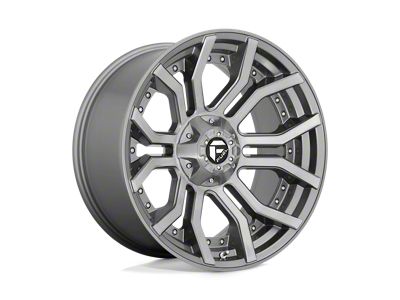 Fuel Wheels Rage Platinum Brushed Gunmetal with Tinted Clear 8-Lug Wheel; 22x10; -18mm Offset (03-09 RAM 3500 SRW)