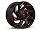 Fuel Wheels Reaction Gloss Black Milled with Red Tint 8-Lug Wheel; 18x9; -12mm Offset (03-09 RAM 3500 SRW)