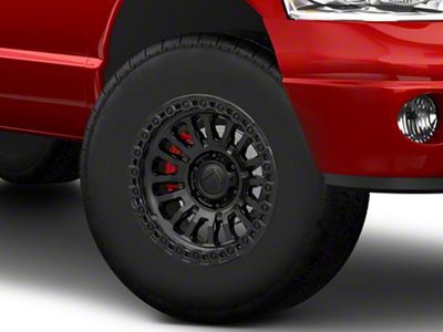 Fuel Wheels Rincon Matte Black with Gloss Black Lip 8-Lug Wheel; 17x9; -12mm Offset (03-09 RAM 3500 SRW)