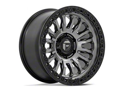 Fuel Wheels Rincon Matte Gunmetal with Matte Black Lip 8-Lug Wheel; 20x10; -18mm Offset (03-09 RAM 3500 SRW)