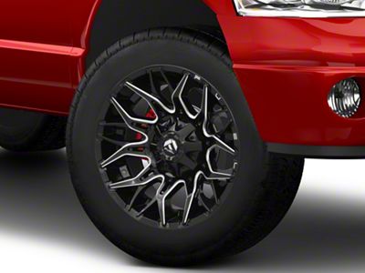 Fuel Wheels Twitch Glossy Black Milled 8-Lug Wheel; 20x10; -18mm Offset (03-09 RAM 3500 SRW)