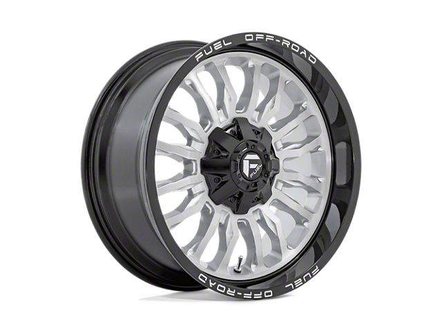 Fuel Wheels Arc Silver Brushed Face with Milled Black Lip 6-Lug Wheel; 22x12; -44mm Offset (04-08 F-150)