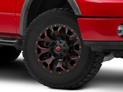 Fuel Wheels Assault Matte Black Red Milled 6-Lug Wheel; 18x9; -13mm Offset (04-08 F-150)