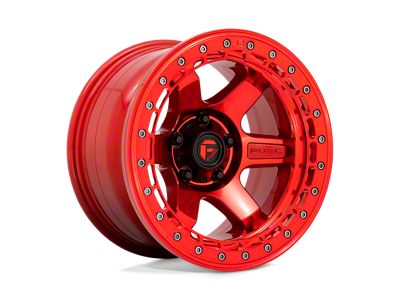 Fuel Wheels Block Beadlock Candy Red with Candy Red Ring 6-Lug Wheel; 17x9; -15mm Offset (04-08 F-150)