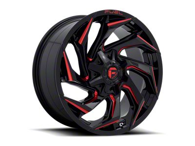 Fuel Wheels Reaction Gloss Black Milled with Red Tint 6-Lug Wheel; 24x12; -44mm Offset (04-08 F-150)