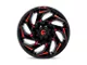 Fuel Wheels Reaction Gloss Black Milled with Red Tint 6-Lug Wheel; 17x9; -12mm Offset (04-08 F-150)