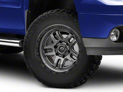 Fuel Wheels Ammo Matte Gunmetal with Black Bead Ring 6-Lug Wheel; 18x9; -12mm Offset (07-13 Sierra 1500)