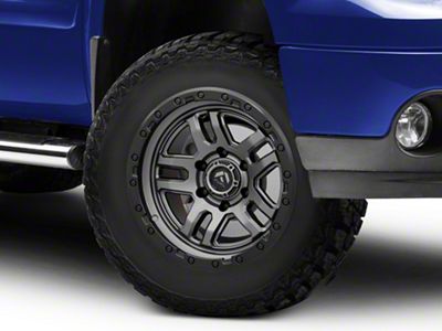 Fuel Wheels Ammo Matte Gunmetal with Black Bead Ring 6-Lug Wheel; 18x9; 1mm Offset (07-13 Sierra 1500)