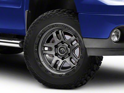 Fuel Wheels Ammo Matte Gunmetal with Black Bead Ring 6-Lug Wheel; 20x9; 1mm Offset (07-13 Sierra 1500)