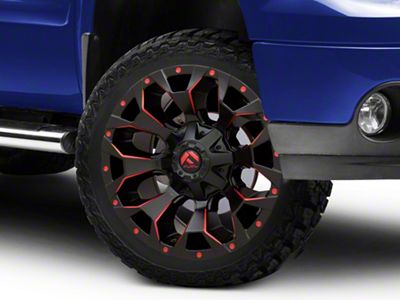 Fuel Wheels Assault Matte Black Red Milled 6-Lug Wheel; 22x9.5; 20mm Offset (07-13 Sierra 1500)