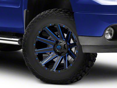 Fuel Wheels Contra Gloss Black with Blue Tinted Clear 6-Lug Wheel; 18x9; 1mm Offset (07-13 Sierra 1500)