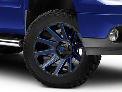 Fuel Wheels Contra Gloss Black with Blue Tinted Clear 6-Lug Wheel; 20x9; 2mm Offset (07-13 Sierra 1500)