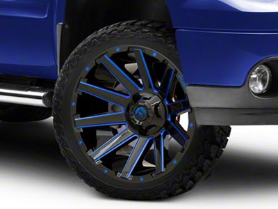 Fuel Wheels Contra Gloss Black with Blue Tinted Clear 6-Lug Wheel; 22x10; -19mm Offset (07-13 Sierra 1500)