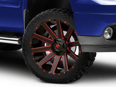 Fuel Wheels Contra Gloss Black with Red Tint 6-Lug Wheel; 22x10; -19mm Offset (07-13 Sierra 1500)