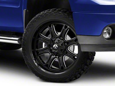 Fuel Wheels Darkstar Gloss Black Milled 6-Lug Wheel; 22x9; 1mm Offset (07-13 Sierra 1500)