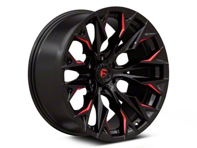 Fuel Wheels Flame Gloss Black Milled with Candy Red 6-Lug Wheel; 22x10; -18mm Offset (07-13 Sierra 1500)