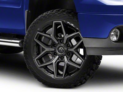 Fuel Wheels Flux Gloss Black Brushed with Gray Tint 6-Lug Wheel; 22x10; -18mm Offset (07-13 Sierra 1500)