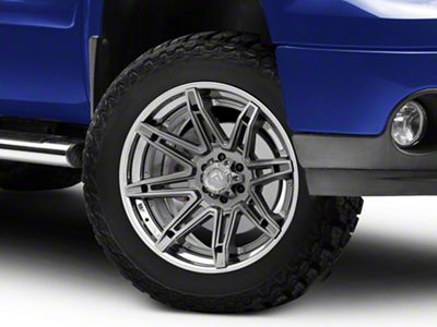 Fuel Wheels Fusion Forged Brawl Platinum with Chrome Lip 6-Lug Wheel; 22x10; -18mm Offset (07-13 Sierra 1500)