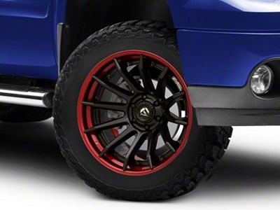 Fuel Wheels Fusion Forged Burn Matte Black with Candy Red Lip 6-Lug Wheel; 20x10; -18mm Offset (07-13 Sierra 1500)