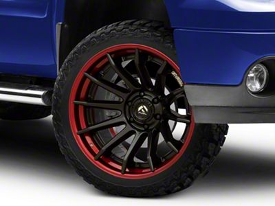 Fuel Wheels Fusion Forged Burn Matte Black with Candy Red Lip 6-Lug Wheel; 24x12; -44mm Offset (07-13 Sierra 1500)