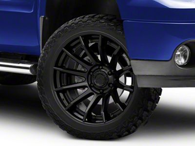 Fuel Wheels Fusion Forged Burn Matte Black with Gloss Black Lip 6-Lug Wheel; 24x12; -44mm Offset (07-13 Sierra 1500)