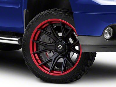 Fuel Wheels Fusion Forged Catalyst Matte Black with Candy Red Lip 6-Lug Wheel; 22x10; -18mm Offset (07-13 Sierra 1500)