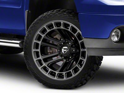 Fuel Wheels Heater Matte Black Double Dark Tint Machined 6-Lug Wheel; 22x10; -13mm Offset (07-13 Sierra 1500)