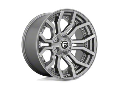 Fuel Wheels Rage Platinum Brushed Gunmetal with Tinted Clear 6-Lug Wheel; 22x10; -18mm Offset (07-13 Sierra 1500)
