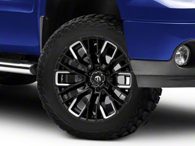 Fuel Wheels Rebar Gloss Black Milled 6-Lug Wheel; 20x9; 1mm Offset (07-13 Sierra 1500)