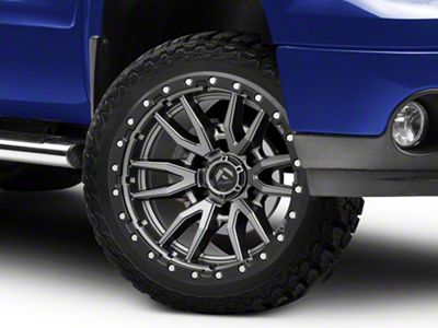 Fuel Wheels Rebel Matte Gunmetal with Black Bead Ring 6-Lug Wheel; 22x9; 20mm Offset (07-13 Sierra 1500)