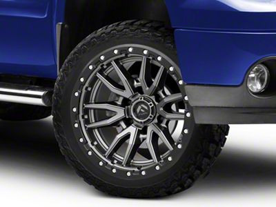Fuel Wheels Rebel Matte Gunmetal with Black Bead Ring 6-Lug Wheel; 22x9; 20mm Offset (07-13 Sierra 1500)