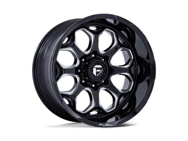 Fuel Wheels Scepter Gloss Black Milled 6-Lug Wheel; 22x12; -44mm Offset (07-13 Sierra 1500)