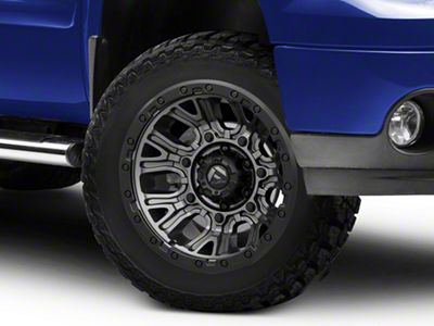 Fuel Wheels Traction Matte Gunmetal with Black Ring 6-Lug Wheel; 20x10; -18mm Offset (07-13 Sierra 1500)