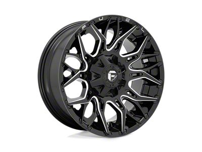 Fuel Wheels Twitch Glossy Black Milled 6-Lug Wheel; 22x12; -44mm Offset (07-13 Sierra 1500)