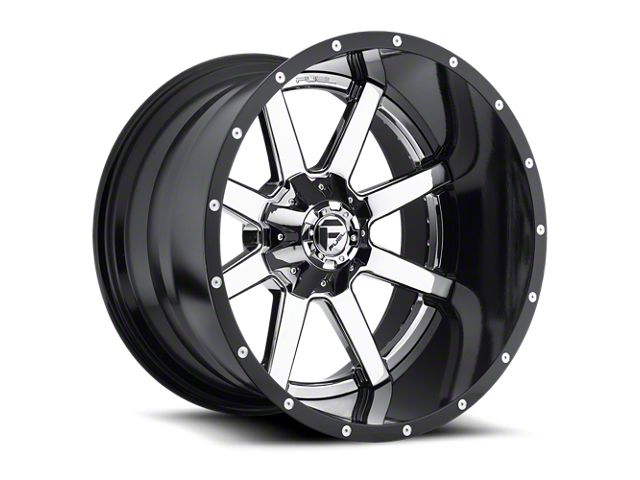 Fuel Wheels Maverick Chrome with Gloss Black Lip 8-Lug Wheel; 22x14; -70mm Offset (11-14 Sierra 2500 HD)