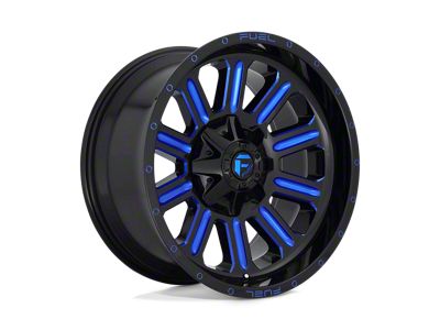 Fuel Wheels Hardline Gloss Black with Blue Tinted Clear 8-Lug Wheel; 20x10; -18mm Offset (11-14 Sierra 3500 HD SRW)