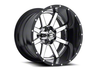 Fuel Wheels Maverick Chrome with Gloss Black Lip 8-Lug Wheel; 22x14; -70mm Offset (11-14 Sierra 3500 HD SRW)