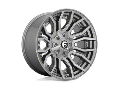 Fuel Wheels Rage Platinum Brushed Gunmetal with Tinted Clear 8-Lug Wheel; 20x10; -18mm Offset (11-14 Sierra 3500 HD SRW)