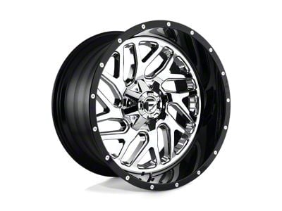 Fuel Wheels Triton Chrome with Gloss Black Lip 8-Lug Wheel; 20x10; -19mm Offset (11-14 Sierra 3500 HD SRW)