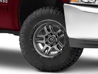 Fuel Wheels Ammo Matte Gunmetal with Black Bead Ring 6-Lug Wheel; 18x9; 20mm Offset (07-13 Silverado 1500)