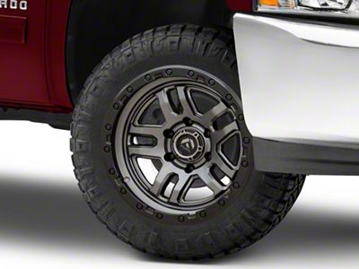 Fuel Wheels Ammo Matte Gunmetal with Black Bead Ring 6-Lug Wheel; 20x10; -18mm Offset (07-13 Silverado 1500)